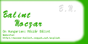 balint moczar business card