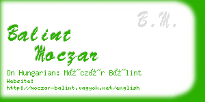 balint moczar business card